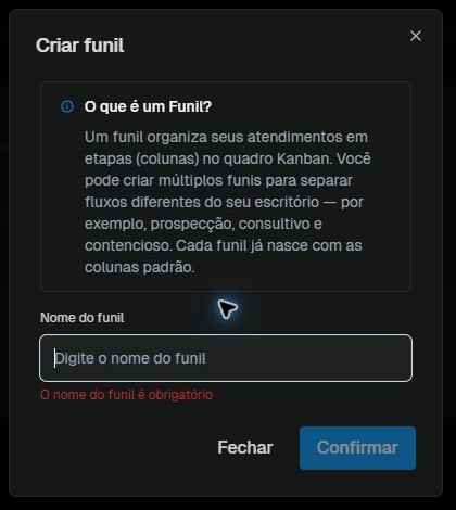 Configuração do nome de um funil no CRM